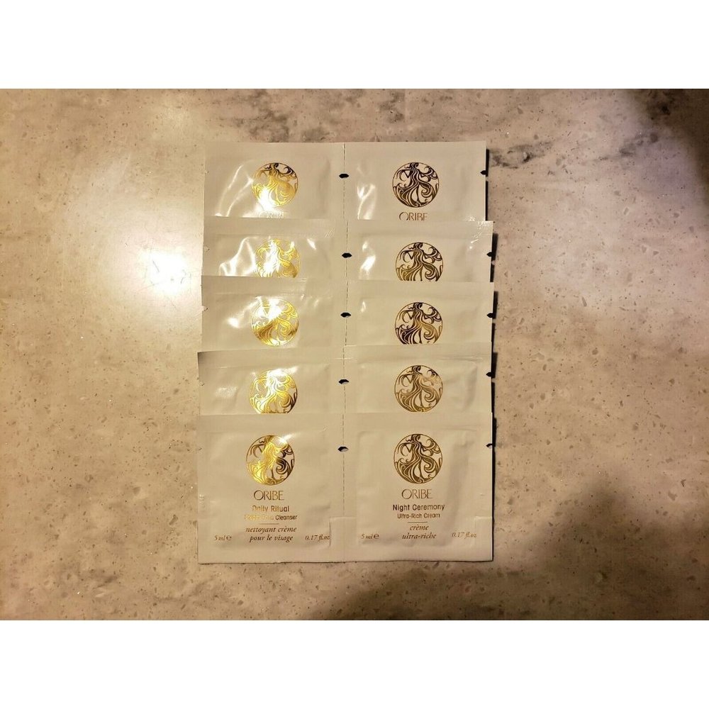 Oribe Daily Ritual Face Cleanser And Night Ceremony Face Cream 10 Sample Packets